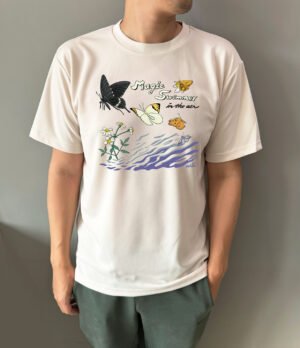 泳動的蝶翼_小阿姨霧粉 新品-泳動的蝶翼-五科蝴蝶生態T恤